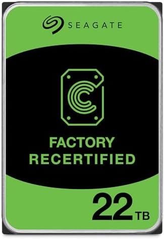 Seagate Exos 22TB SATA HDD 6Gb/s 7200RPM 3.5-inch Enterprise Hard Drive (ST22000NM000C) (Renewed)|B0DFDTPR74