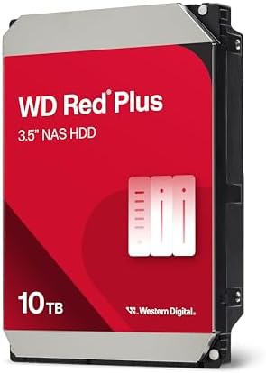 Western Digital 8TB WD Red Plus NAS Internal Hard Drive HDD - 5640 RPM, SATA 6 Gb/s, CMR, 256 MB Cache, 3.5" - WD80EFPX