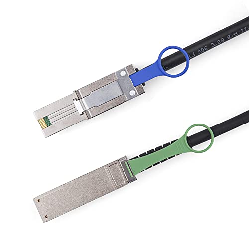 10Gtek QSFP (SFF-8436) to SFF-8088 DDR Hybrid Mini SAS Cable, External Copper SAS Cable for NetApp DS4243 DS4246 DS2246, 100-Ohm, 0.5-m(1.6ft)|B07Y4ZKQJB