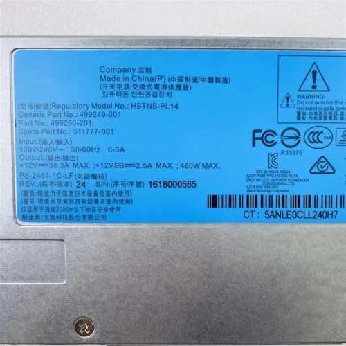 511777-001 511778-001 for DL360 380 G6 G7 G8 Server Power Supply 460W 750W DPS-750RB A DPS-460EB A 499249-001 506821-001(1Pc 511777-001 460W