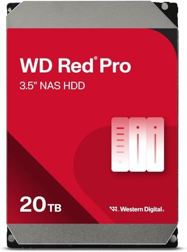 Western Digital 2TB WD Red Plus NAS Internal Hard Drive HDD - 5400 RPM, SATA 6 Gb/s, CMR, 64 MB Cache, 3.5" -WD20EFPX