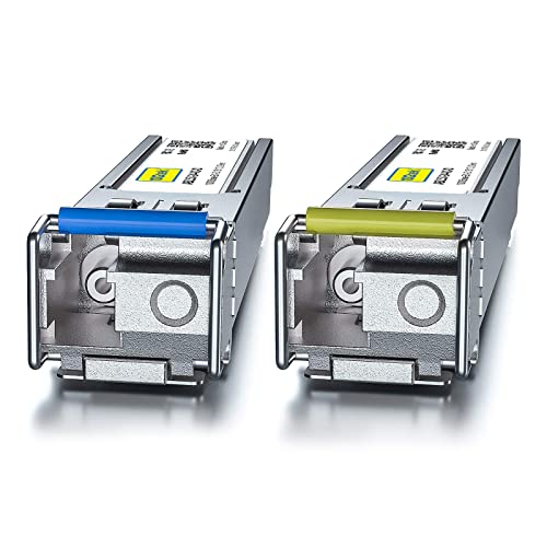 10Gtek 1.25G SFP 1000Base-SX Multimode LC Fiber Transceiver, 850nm MMF, 550m, for Cisco GLC-SX-MMD/SFP-GE-S, Meraki MA-SFP-1GB-SX, Fortinet, Ubiquiti UniFi UF-MM-1G, Mikrotik, TP-Link, Pack of 2|B08BP3JDBV