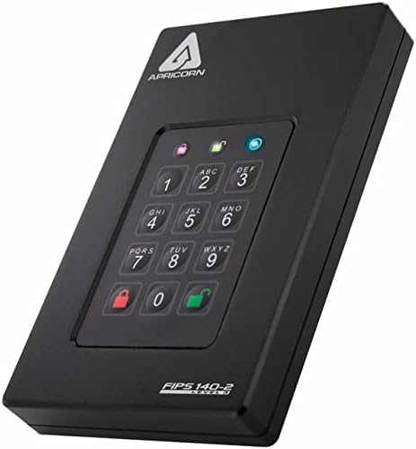 Apricorn 2TB Aegis Fortress L3- FIPS Level 3 Validated USB 3.0 Hardware Encrypted Portable Drive (AFL3-2TB) , black|B07M945LPN