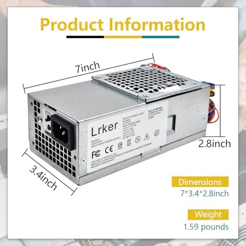 F250AD-00 D250AD-00 250W Power Supply Compatible with Dell Optiplex 390 790 990 3010 Inspiron 537s 540s 545s 546s 560s 570s 580s Vostro 200s 220s 230s 400s Studio 540s Slim Desktop DT Systems|B0BZHSDK4L