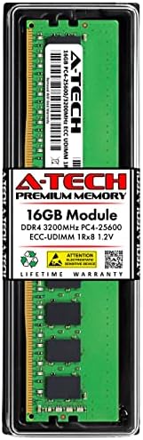 A-Tech 16GB RAM Replacement for Dell SNPR1WG8C/16G, AB663418, R1WG8, 0R1WG8 | DDR4 3200MHz PC4-25600 1Rx8 ECC Unbuffered UDIMM Single Server Memory Module