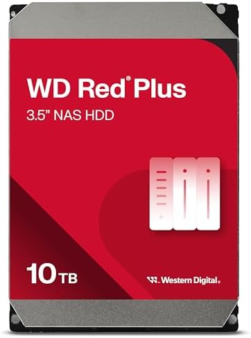 Western Digital 2TB WD Red Plus NAS Internal Hard Drive HDD - 5400 RPM, SATA 6 Gb/s, CMR, 64 MB Cache, 3.5" -WD20EFPX