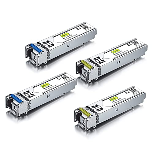 10Gtek 1.25G SFP 1000Base-SX Multimode LC Fiber Transceiver, 850nm MMF, 550m, for Cisco GLC-SX-MMD/SFP-GE-S, Meraki MA-SFP-1GB-SX, Fortinet, Ubiquiti UniFi UF-MM-1G, Mikrotik, TP-Link, Pack of 2|B08BP3JDBV