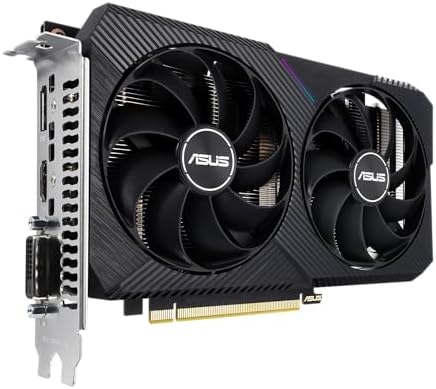 ASUS Dual NVIDIA GeForce RTX 3050 6GB OC Edition Gaming Graphics Card - PCIe 4.0, 6GB GDDR6 Memory, HDMI 2.1, DisplayPort 1.4a, 2-Slot Design, Axial-tech Fan Design, 0dB Technology, Steel Bracket|B0CVCG2VPK