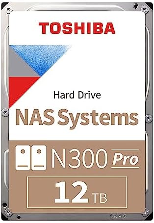 Toshiba N300 16TB NAS 3.5-Inch Internal Hard Drive - CMR SATA 6 GB/s 7200 RPM 512 MB Cache - HDWG51GXZSTA|B0CYR2ZZCX