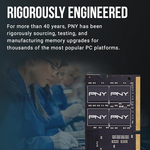 PNY Performance 32GB (2x16GB DDR4 DRAM 3200MHz (PC4-25600 CL22 (Compatible with 2933MHz, 2666MHz, 2400MHz or 2133MHz 1.2V Notebook/Laptop (SODIMM Computer Memory Kit – MN32GK2D43200-TB