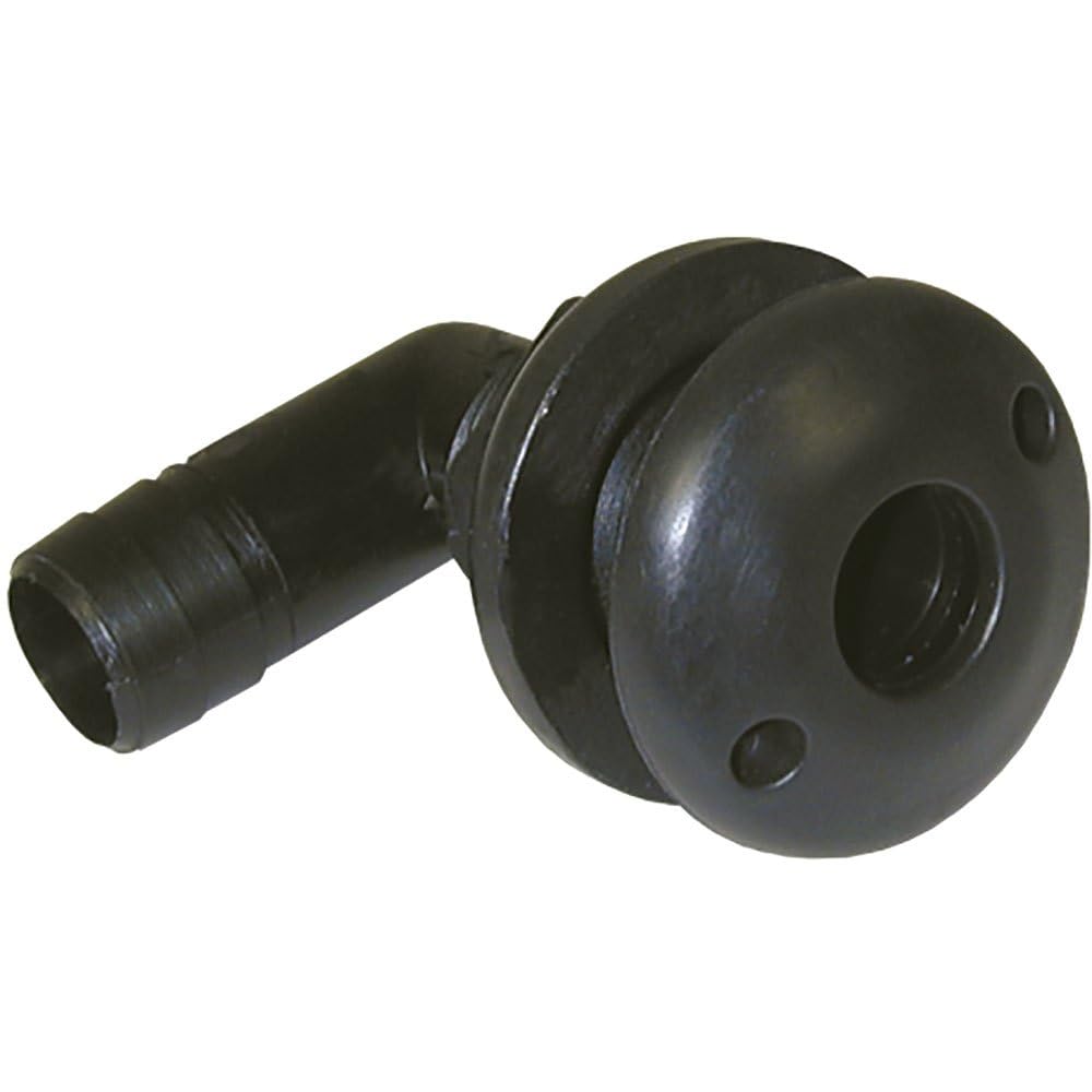TH Marine TH-7590S-DP T-H Marine 90 Degree Specialty Thru-Hull Fitting w/, Spanner Head 3/4", Black