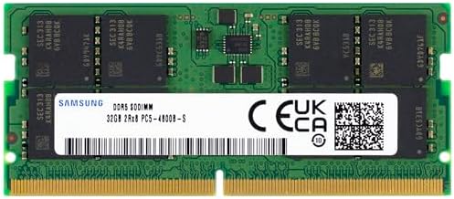 Samsung 32GB DDR5 4800MHz PC5-38400 CL40 SODIMM 2Rx8 Dual Rank 1.1V 262-Pin Laptop, Notebook RAM Memory|B0DTJJ3WD7