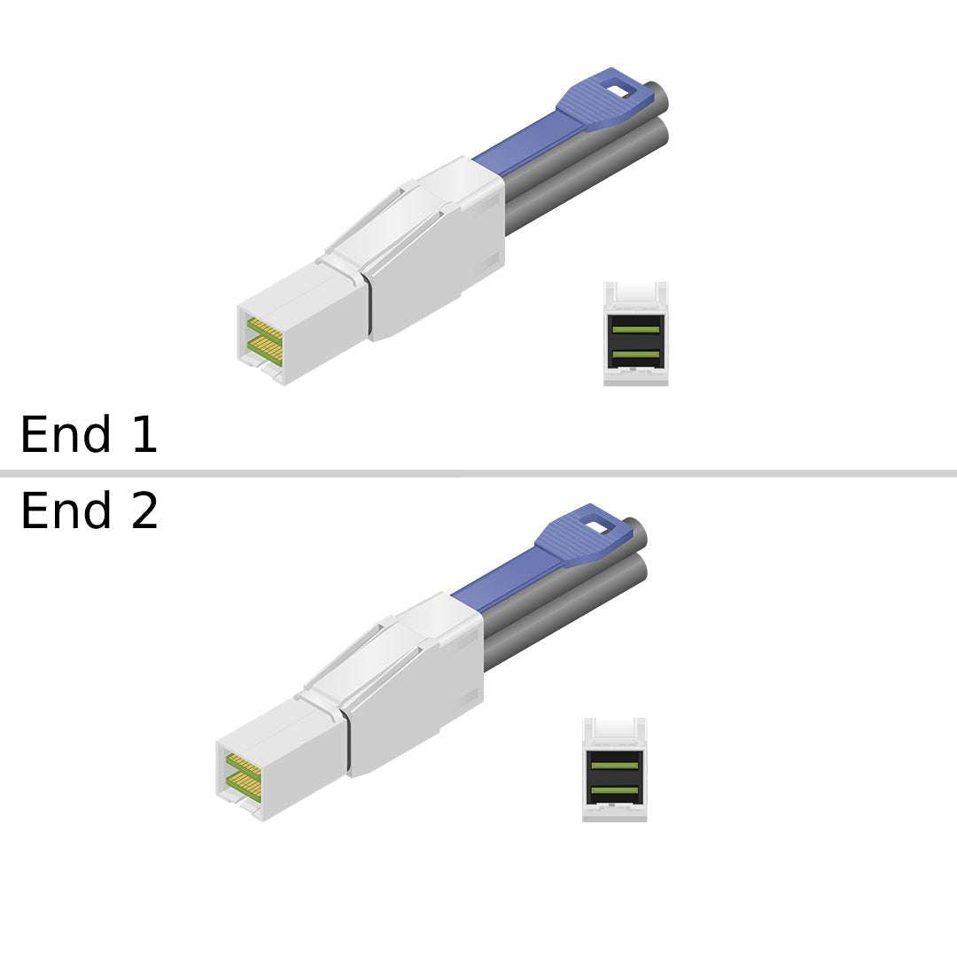 Netapp miniSAS-HD to miniSAS-HD 0.5M SAS 12Gbps Data Cable | X66030A-N