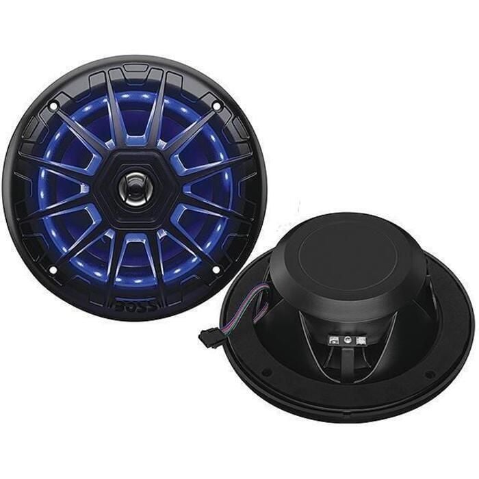 Seachoice MRGB55WSC 72111 5-1/4" 2-Way 150W Round LED Speakers, 1 Pair, White