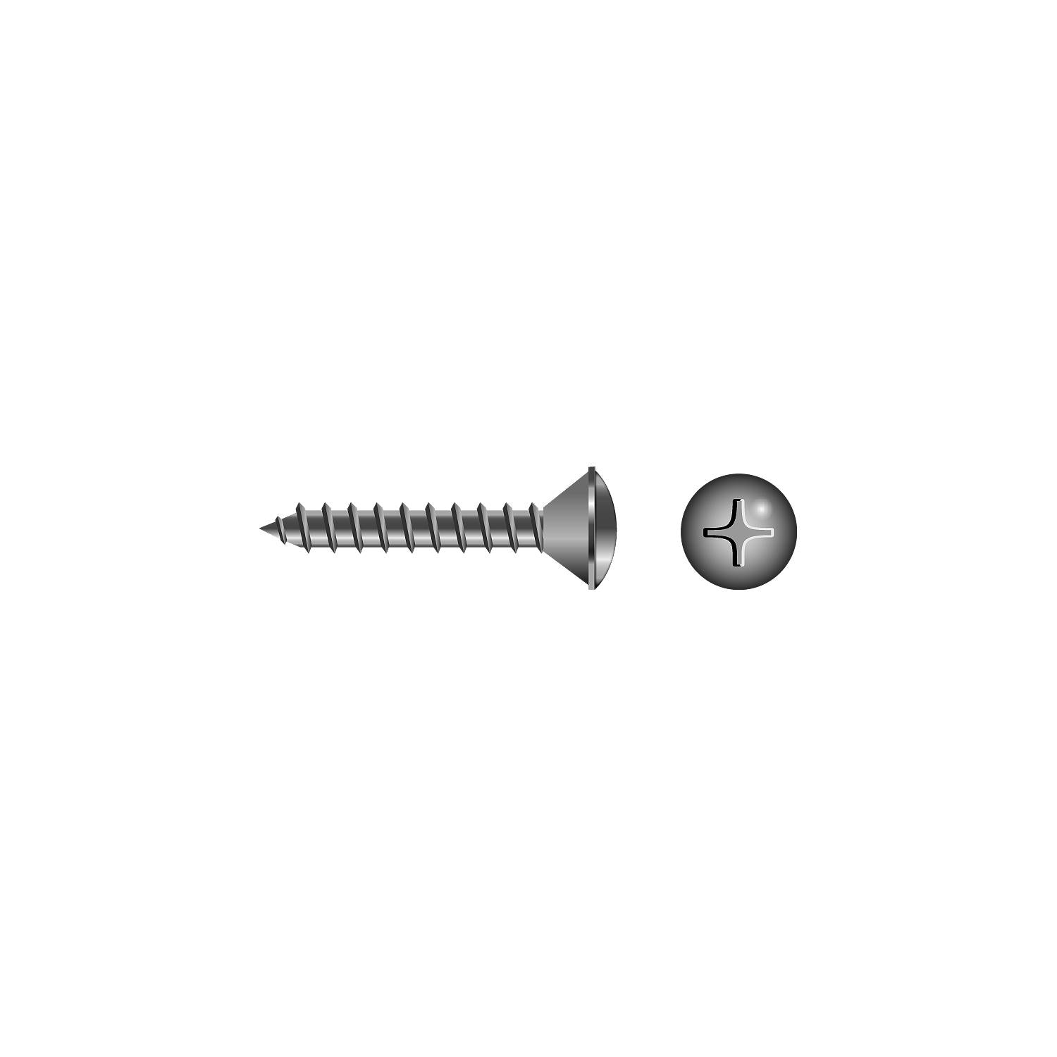 Seachoice SC0597 Phillips Tapping Screws Oval Head, #10 x 1-3/4"