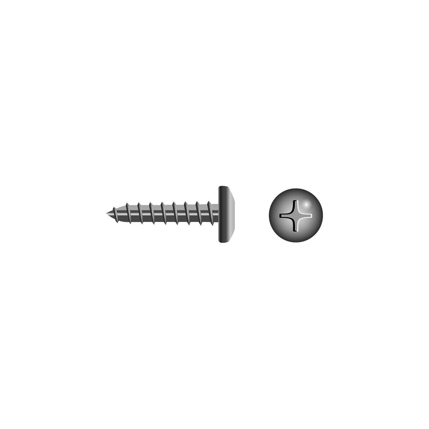 Wurth Eastern Fasteners SCP 00884 Phillips Tapping Screw Pan Head, #10 x 1"
