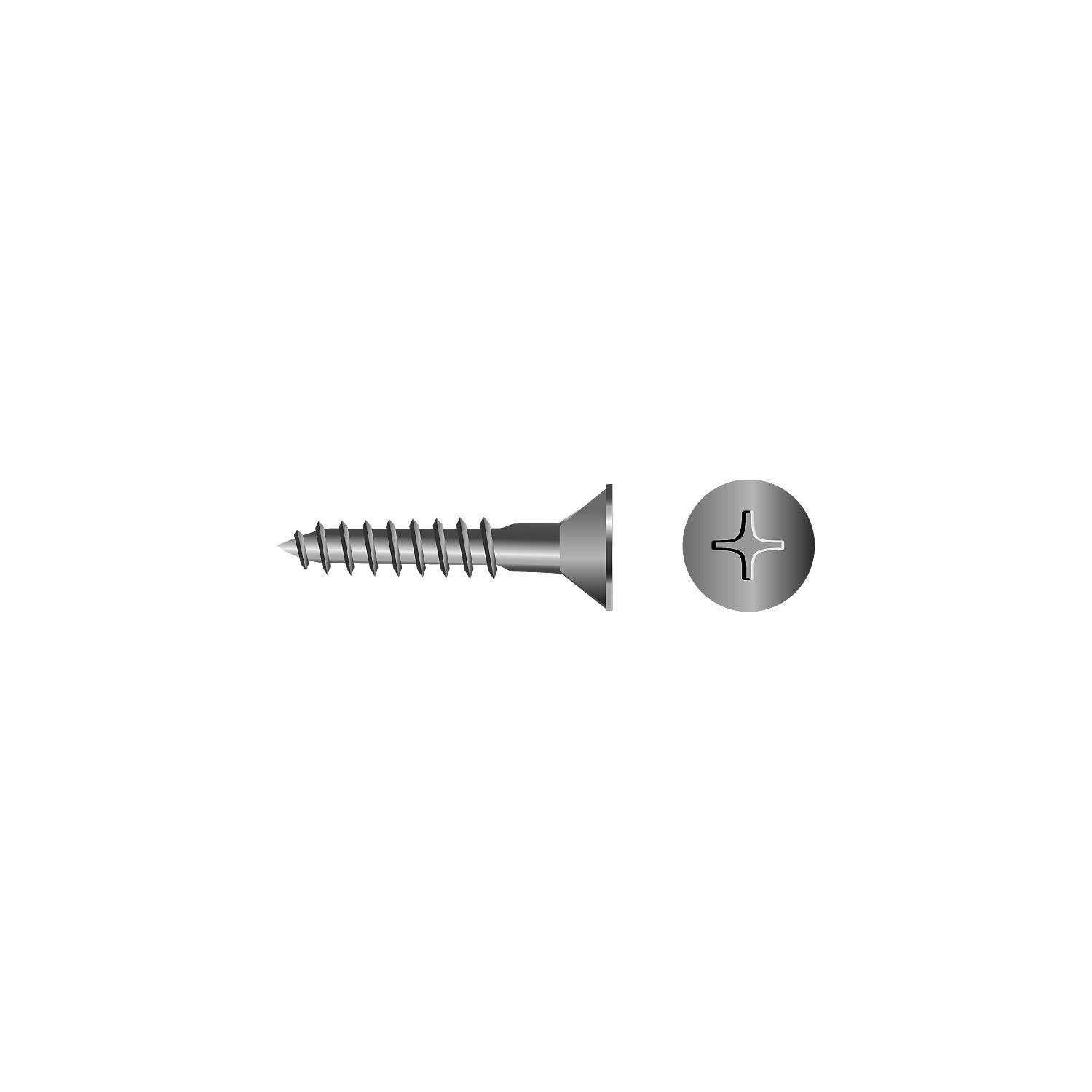 Seachoice SC3502 Phillips Wood Screw Flat Head, #10 x 1"