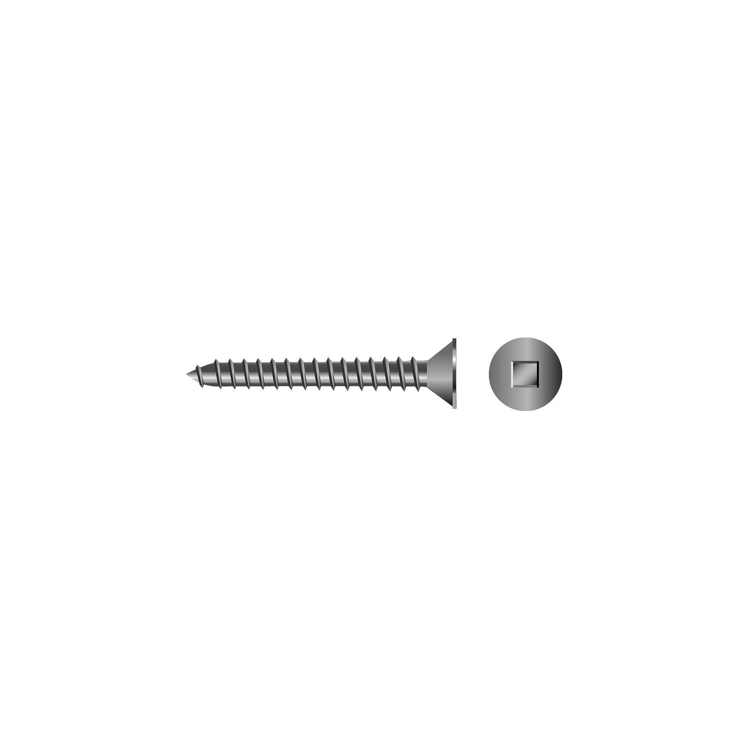 Seachoice SC3664 Square Tapping Screw Flat Head,#8 x 1"
