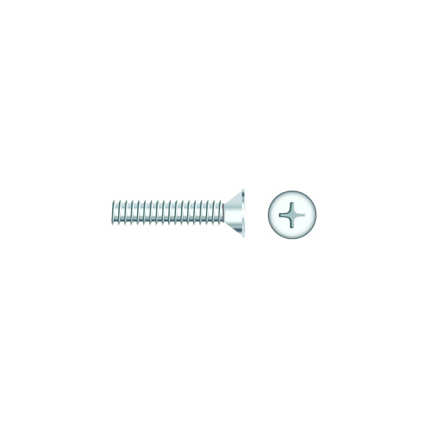 Seachoice SC778CH 01789 Chrome Plated SS Phillips Machine Screw Flat Head, 1/4-20 x 1"