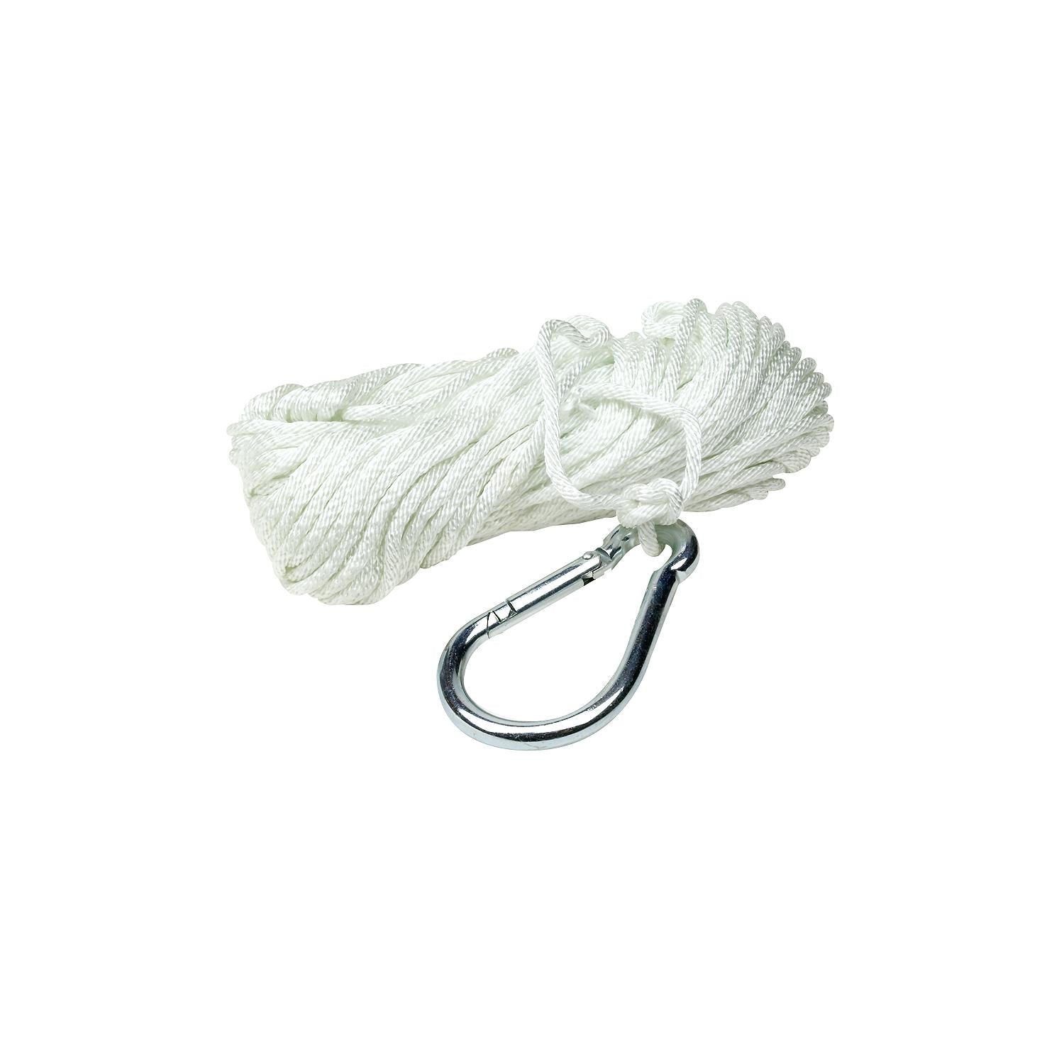 Seachoice 40221 Solid-Braid Nylon Anchor Line, White, 3/16" x 100'