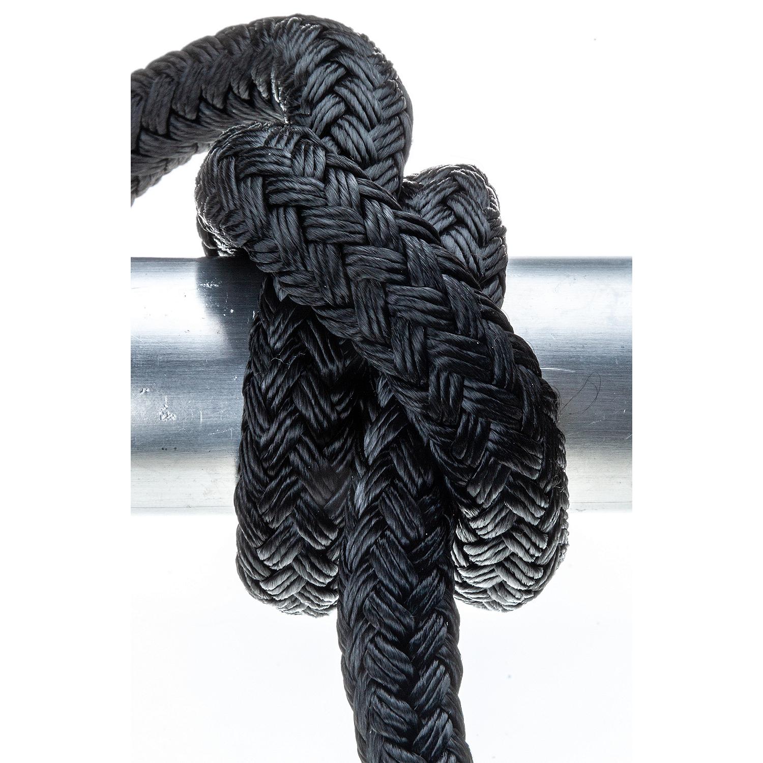 Seachoice Double-Braid Nylon Dock Line w/ Eye Splice, Pre-Shrunk, Heat Stabilized, 5/8 In. X 25 Ft., Black