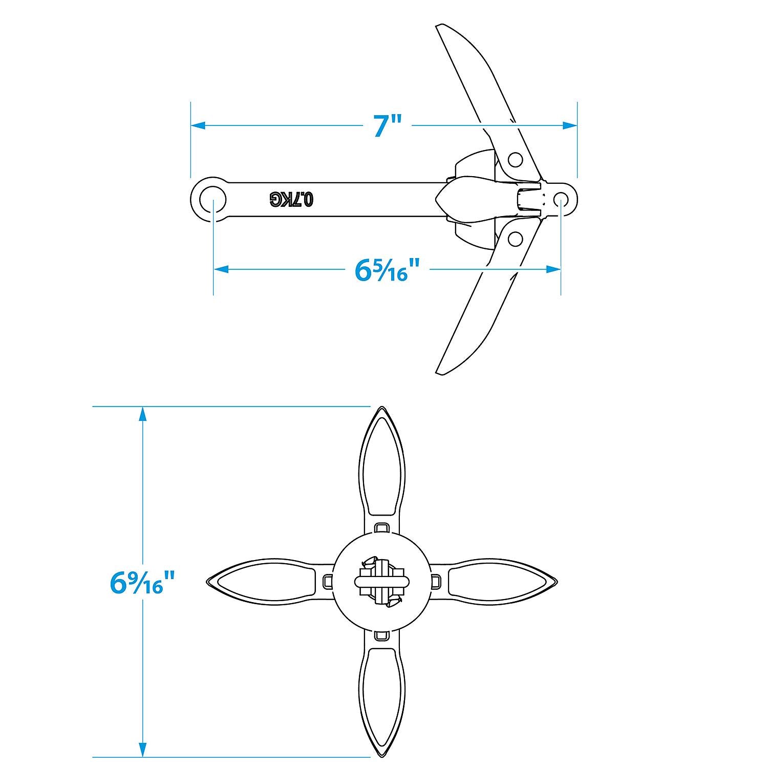 Seachoice Galvanized Folding Grapnel Anchor