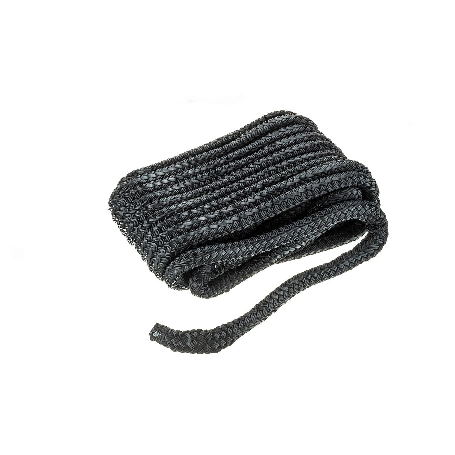 Seachoice 46961 Double-Braid Nylon Dock Line w/ Eye Splice, Pre-Shrunk, Heat Stabilized, 5/8 In. X 30 Ft., Black