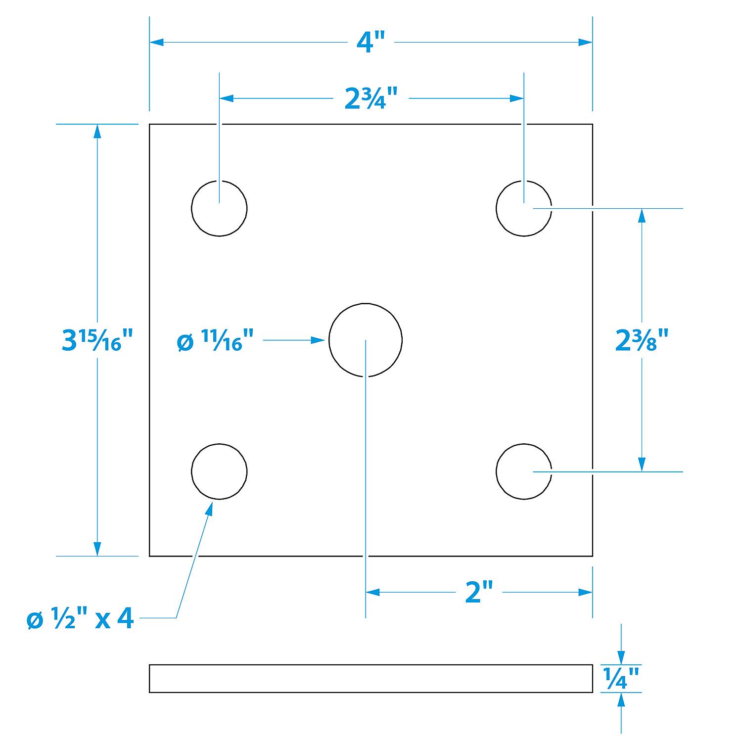 Seachoice 55051 Medium Duty Axle U-Bolt Plate