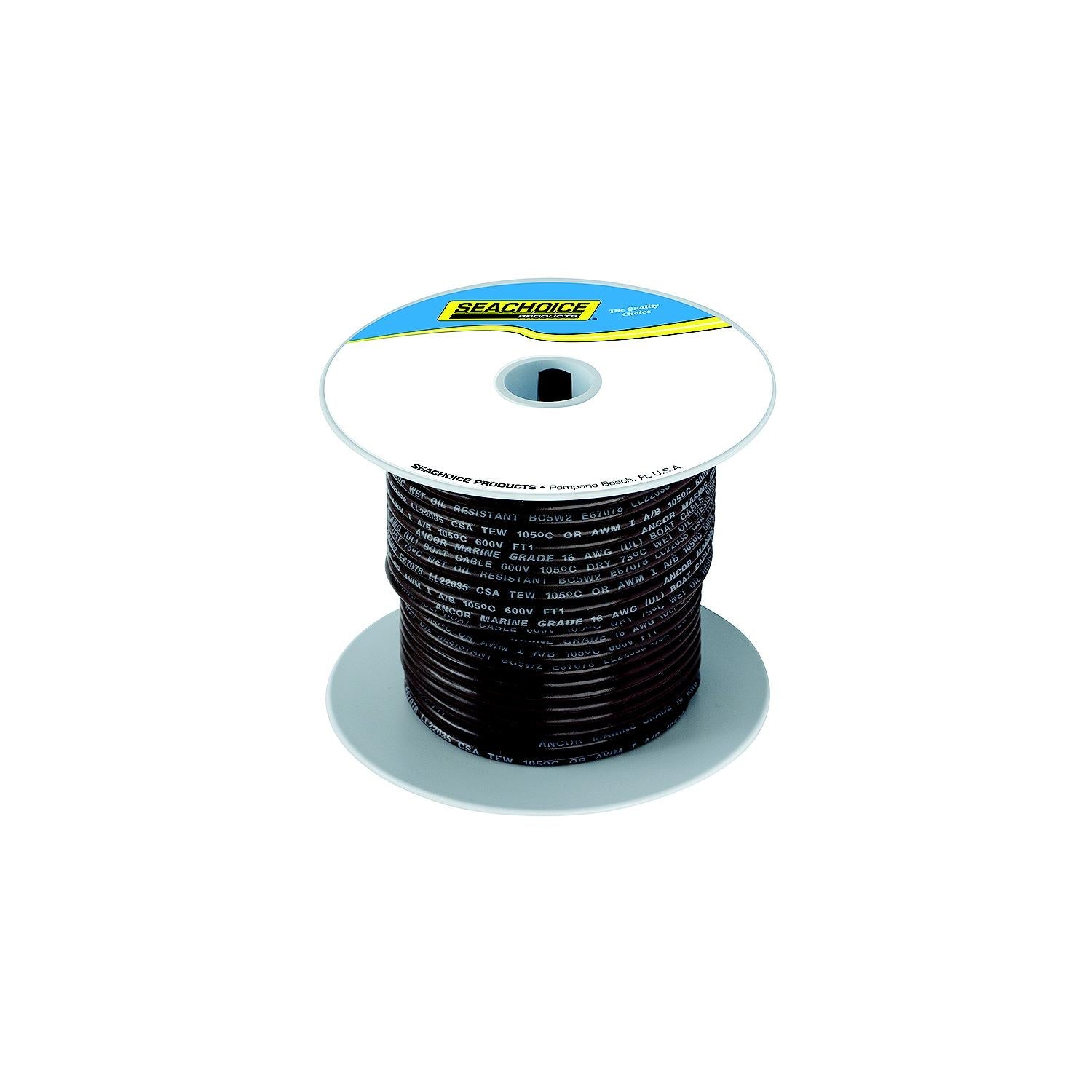 Seachoice 50-63093 Tinned Copper Marine Wire, 12 AWG, Brown, 100'