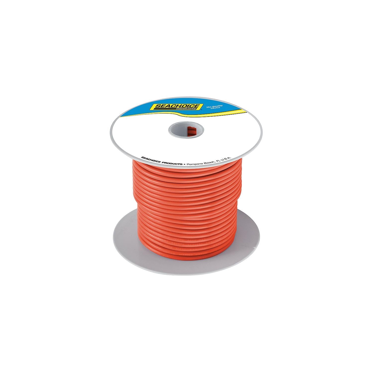 Seachoice 50-63136 Tinned Copper Marine Wire, 16 AWG, Orange, 100'
