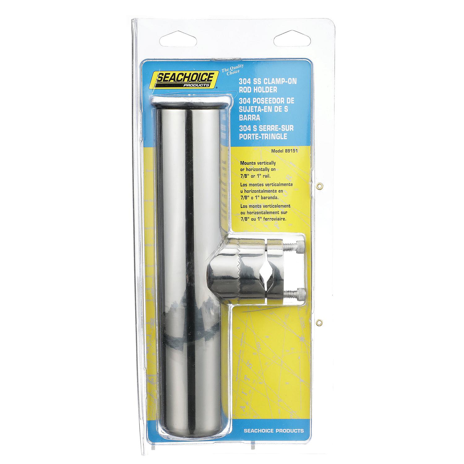 Seachoice 89151 Stainless-Steel Clamp-On Rod Holder