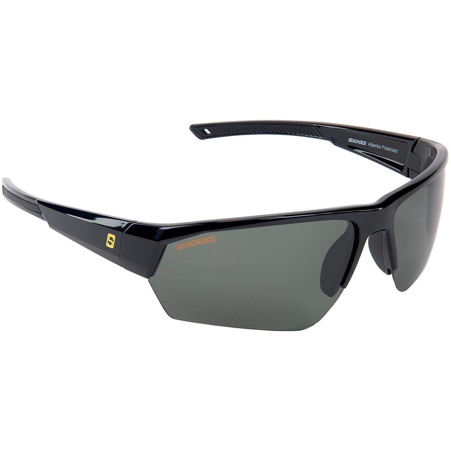 Seachoice YP120505000000 98821 "Atlantis" Polarized Sunglasses, Frame: Shiny Black, Lens: Grey