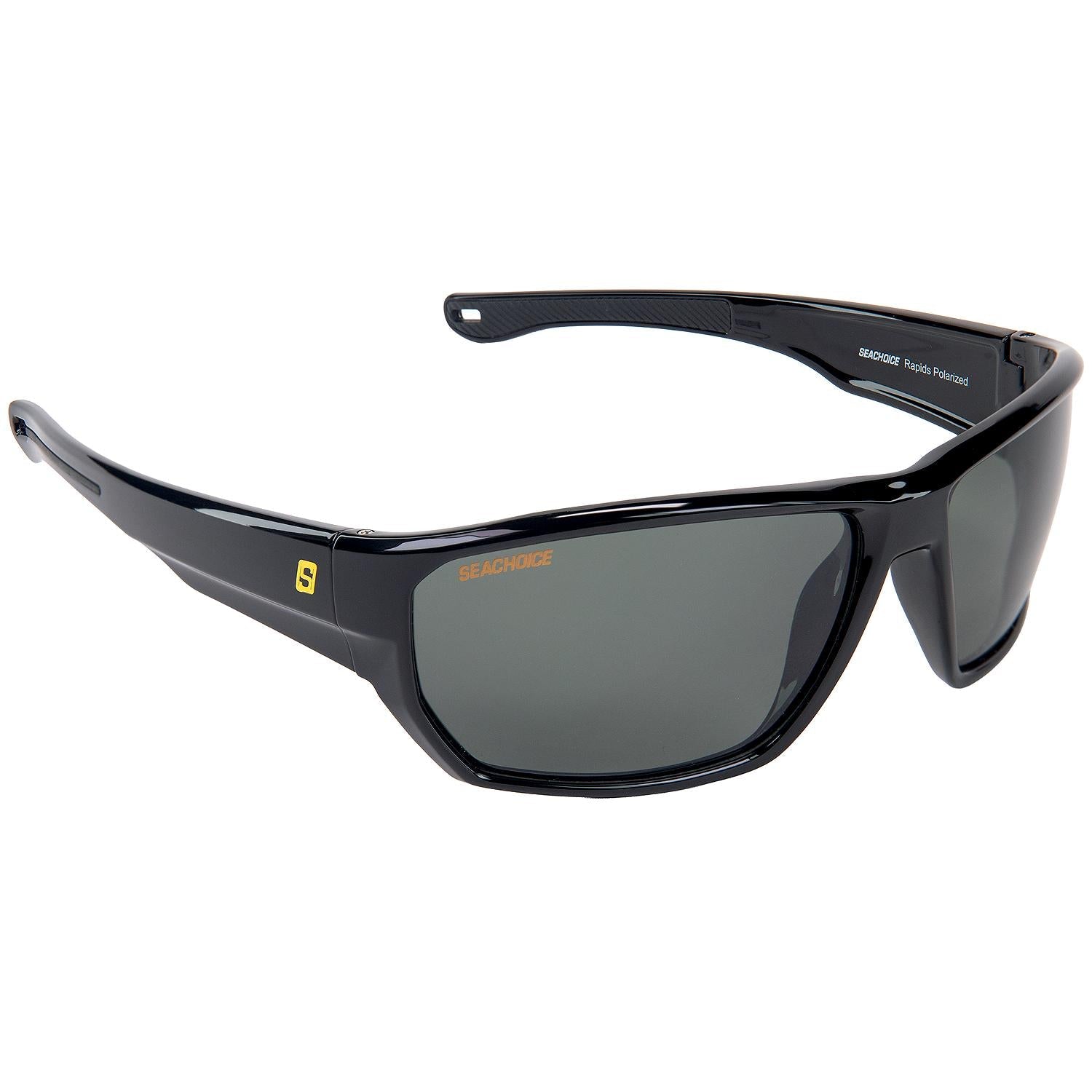Seachoice YP120481000000 98828 "Rapids" Polarized Sunglasses, Frame: Shiny Black, Lens: Grey