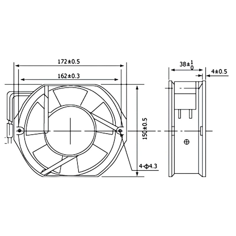 5915PC-22W-B30-SM1 AC 220V 50/60HZ 42/40W 1 Phase 172 * 150 * 38mm Cooling Fan - aloinfousa.com