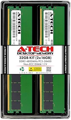 A-Tech 16GB DDR5 4800MHz PC5-38400 CL40 UDIMM 1.1V Non-ECC Unbuffered DIMM 288-Pin Desktop PC/Computer RAM Memory Upgrade Module