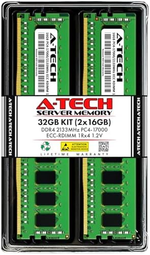 A-Tech 8GB Kit (2x4GB) DDR4 2133MHz PC4-17000 ECC RDIMM 1Rx8 Single Rank 1.2V ECC Registered DIMM 288-Pin Server & Workstation RAM Memory Upgrade Modules (A-Tech Enterprise Series)|B0DYKYPT2W