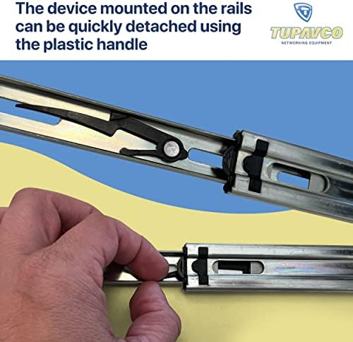 Rackmount Sliding Rails - Kit for 2U-8U Chassis (Adjustable 26" to 40" Depth) 2 or 4 Post Mount Sliders for Server Case (Compatible with Any Standard Rack, Cabinet, Computer Enclosure) Tupavco TP1822|B0B8QW9K1Y