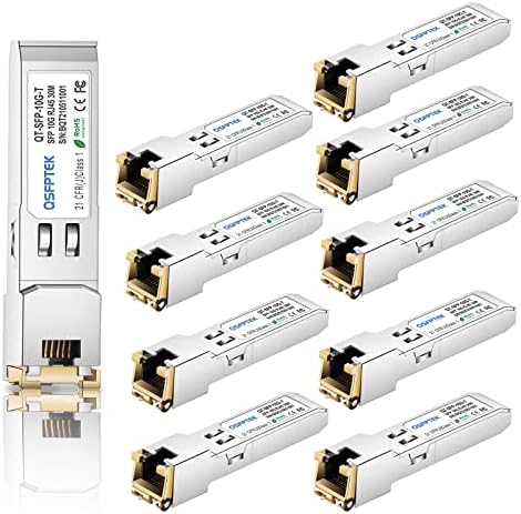 4Pack 10GBASE-T SFP+ to RJ45 Copper Module Mini-GBIC Transceiver for Cisco SFP-10G-T-S, Ubiquiti UF-RJ45-10G , Netgear, Mikrotik, D-Link, Supermicro, TP-Link, Linksys, CAT6A/CAT7, up to 100FT(30M)|B08P4MJ36T