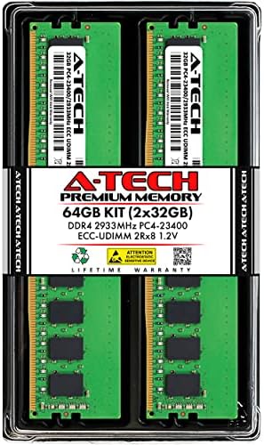 A-Tech Server 32GB Kit (2x16GB) DDR4 2133MHz PC4-17000 ECC UDIMM 2Rx8 Dual Rank 1.2V ECC Unbuffered DIMM 288-Pin Server & Workstation RAM Memory Upgrade Modules (A-Tech Enterprise Series)|B0BQ8P9M8P