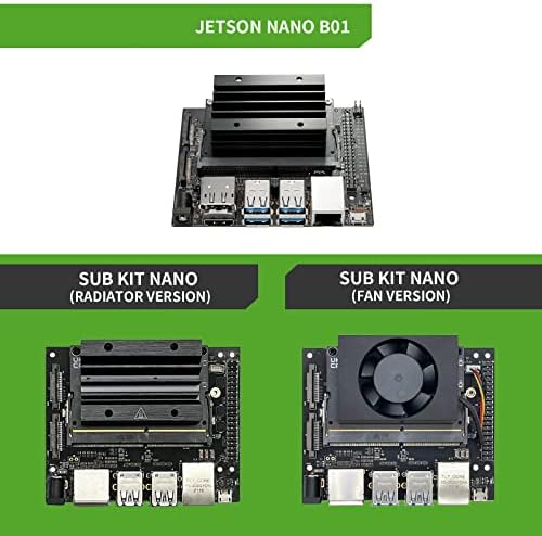 Jetson Nano Kit with SD Slot,Based on N-VIDIA Jetson Nano SOM onboard 16GB EMMC for AI Machine Learning(Fan Cooling)|B09WH5TJMJ