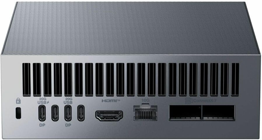 Asus Ascent GX10-GG0020BN Desktop AI Computer - ARM Cortex X925-128 GB - 2 TB PCI Express NVMe 4.0 x4 SSD - Stellar Gray - NVIDIA GB10 Grace Blackwell Chip - DGX OS - NVIDIA Blackwell GPU GB10 - Wi-