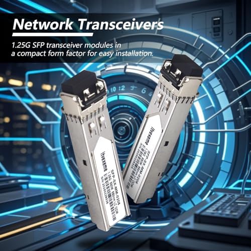 2 Pack 1.25G Multimode SFP LC Module, 1000Base-SX Gigabit Fiber Transceiver, 850nm MMF, 550m, for Router, Network Card, Switch, Firewall etc|B0DYNT62RJ