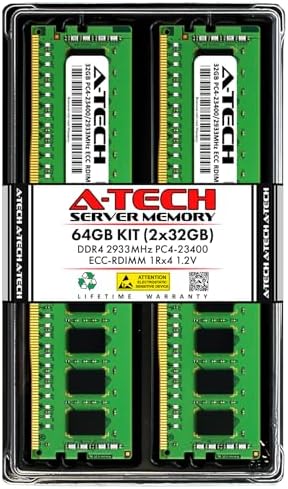 A-Tech 32GB Kit (2x16GB) DDR4 3200MHz PC4-25600 ECC RDIMM 2Rx8 Dual Rank 1.2V ECC Registered DIMM 288-Pin Server & Workstation RAM Memory Upgrade Modules (A-Tech Enterprise Series)|B0BPN6TWVB