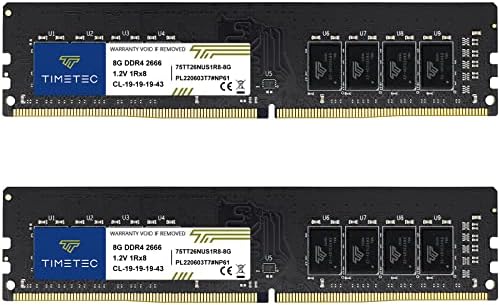 Timetec 32GB KIT(2x16GB) DDR4 2666MHz PC4-21300 Non-ECC Unbuffered 1.2V CL19 2Rx8 Dual Rank 288 Pin UDIMM Desktop Memory RAM Module Upgrade (32GB KIT(2x16GB))|B07CQ8FJXB