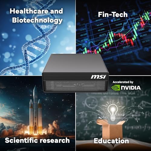 msi EdgeXpert AI Supercomputer Desktop, ARM CPU, NVIDIA GB10 Grace Blackwell Architecture, 128GB LPDDR5 Unify Memory, 4TB NVMe gen4 SSD, WiFi 7, BT 5.3, NVIDIA DGX OS: 11SUS Black