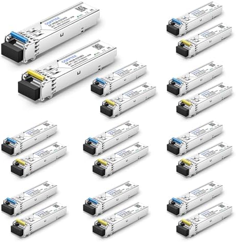 1 Pair 10G SFP+ Bidi Transceivers, 10gbe SFP LC Single-Mode Module, Bi-Directional Mini gbic for Cisco SFP-10G-BXD-I (1330nm-TX/1270nm-RX) / SFP-10G-BXU-I (1270nm-TX/1330nm-RX),10KM, with DDM|B07QLKDZJH