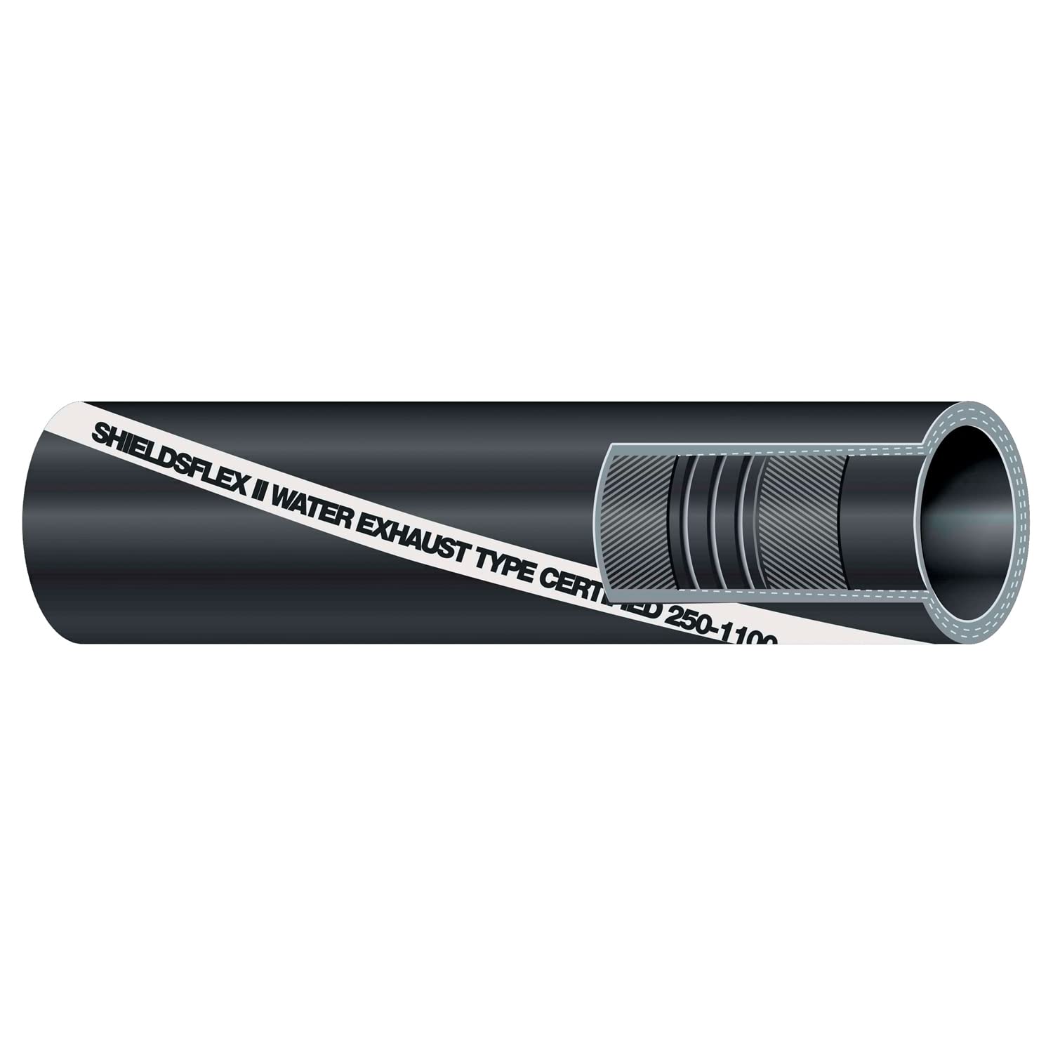Shield 16-250-0344 Shields Marine Shieldsflex 2 Water Exhaust Series 250 Hose w/, Wire