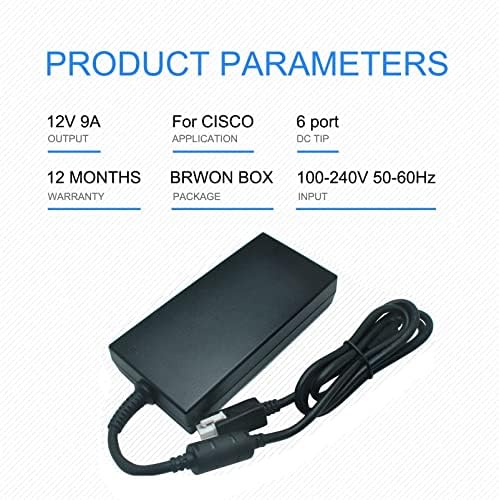 New 12V 9A 108W AC Power Supply Adapter Fit for Cisco PWR-4320-AC FA110LS1-00 ISR4321/K9 341-0701-03 Router Charger with Power Cord|B08S392BYZ