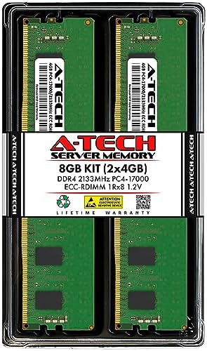 A-Tech 8GB Kit (2x4GB) DDR4 2133MHz PC4-17000 ECC RDIMM 1Rx8 Single Rank 1.2V ECC Registered DIMM 288-Pin Server & Workstation RAM Memory Upgrade Modules (A-Tech Enterprise Series)|B0DYKYPT2W