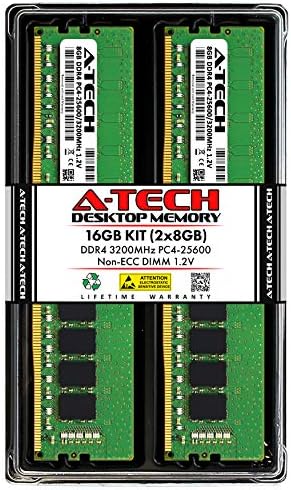 A-Tech 32GB (2x16GB DDR4 3200 MHz UDIMM PC4-25600 (PC4-3200AA CL22 DIMM Non-ECC Desktop RAM Memory Modules